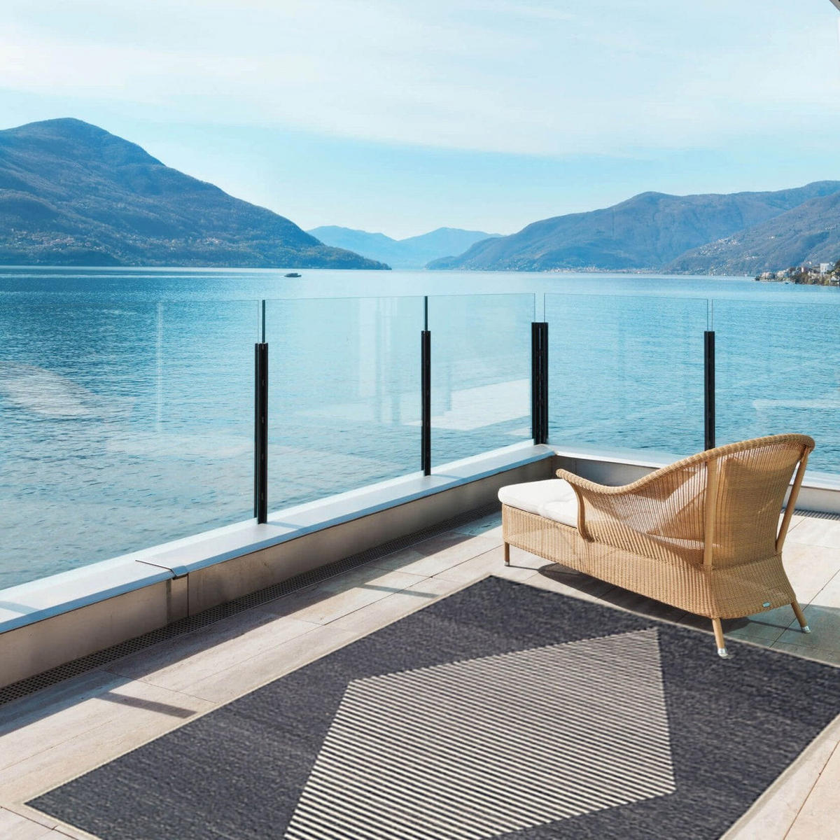 TEPPICH Design für Innen und Außen blau - Blau, Textil (191/290cm) - AFK Living