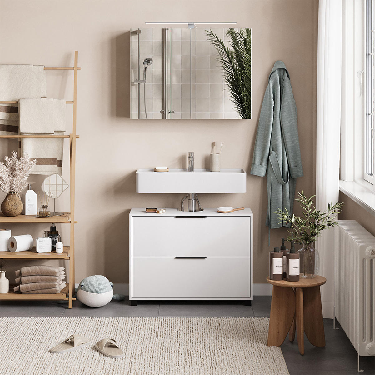 KOUPELNOVÝ NÁBYTEK Alina Bílá - bílá, kompozitní dřevo (80/60/30cm) - Vicco