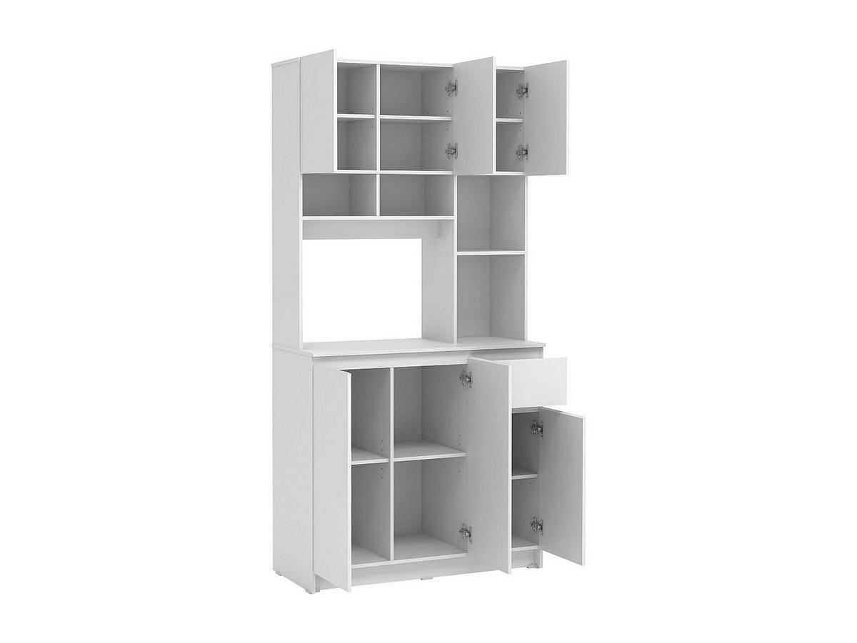 BUFFETSCHRANK - 89.6 cm x 39.9 cm - holz - weiß Nizali - Weiß, Holz (89/181/39cm) - Vente-Unique