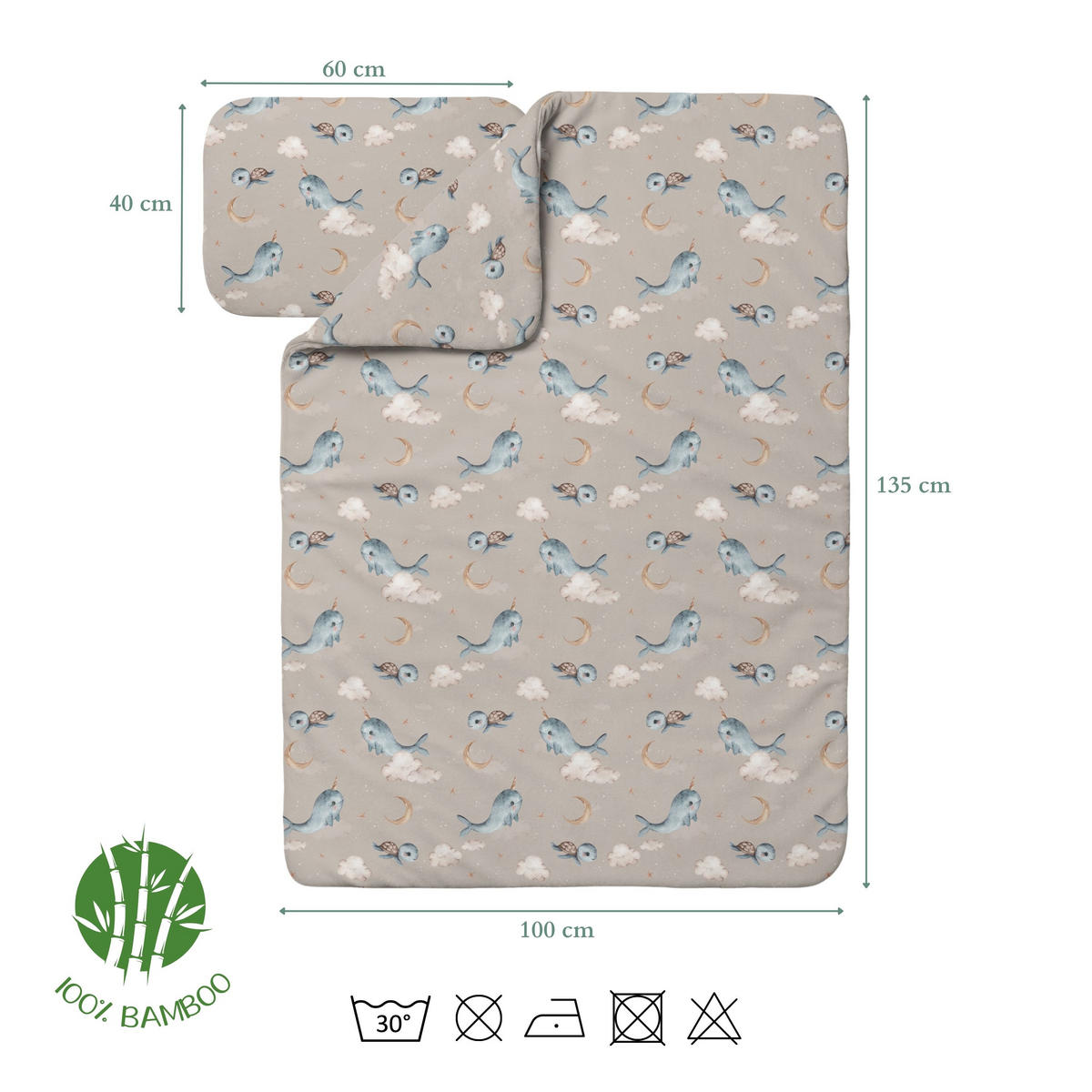 BAMBUSOVA posteljnina za dojenčke Kiti - kapučino, tekstil (100/135cm) - waldin