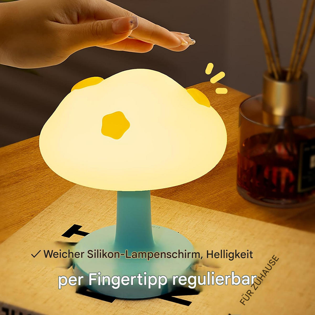 TISCHLEUCHTE Wiederaufladbar Berührungssteuerung Kinder - Pastellblau, Kunststoff (12/14/6cm) - Weltevree