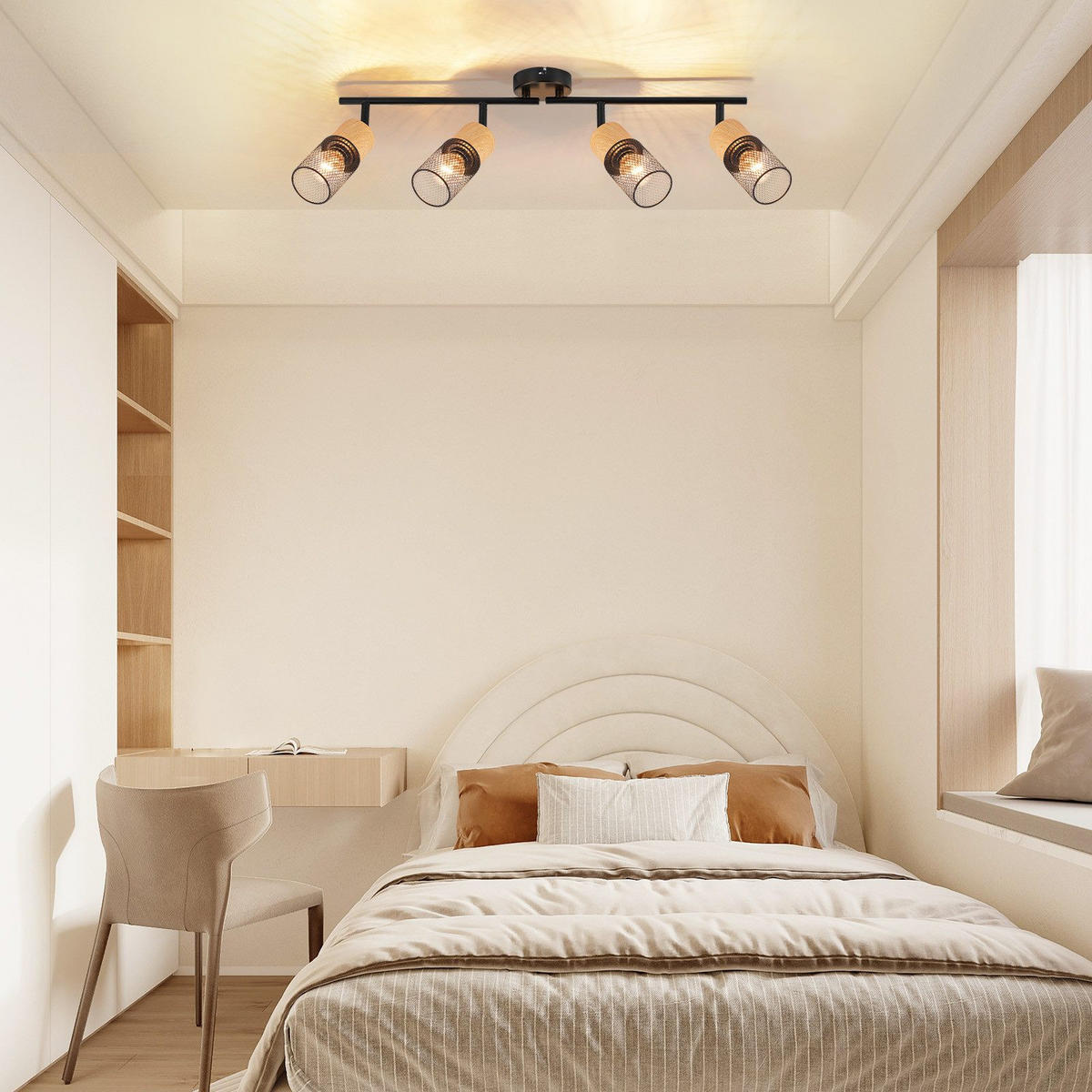 STRAHLER Wilhelmshaven 4-flammig 62.5/9/23 cm - Schwarz, Metall (62.5/9/23cm) - Nettlife