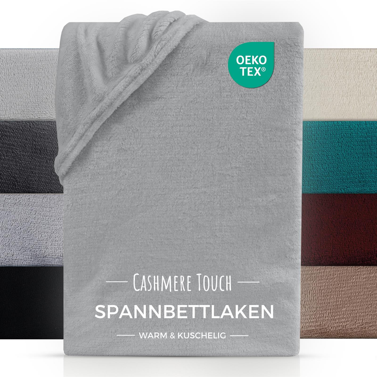 CASHMERE-TOUCH-SPANNBETTLAKEN 90x200 cm, Warmes Winter Bettlaken Silber - Silberfarben, Textil (90/200cm) - Carpe Sonno