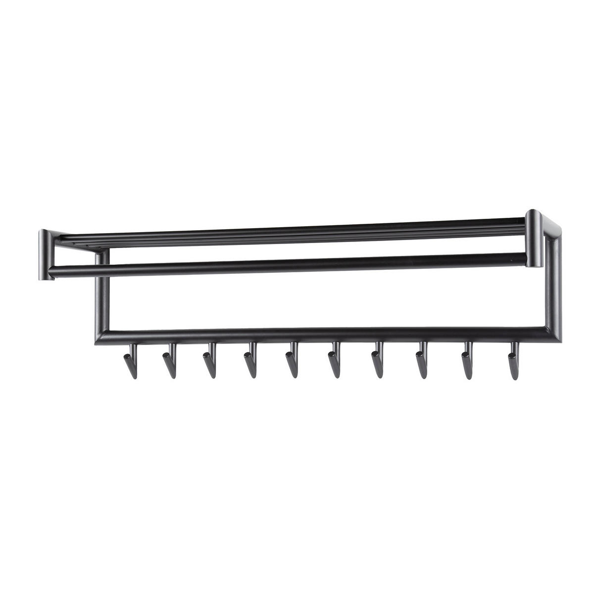 WANDGARDEROBE Peter Grau 27/100/ 35 cm - Dunkelgrau, Metall (100/35/27cm) - Hoyz Collection