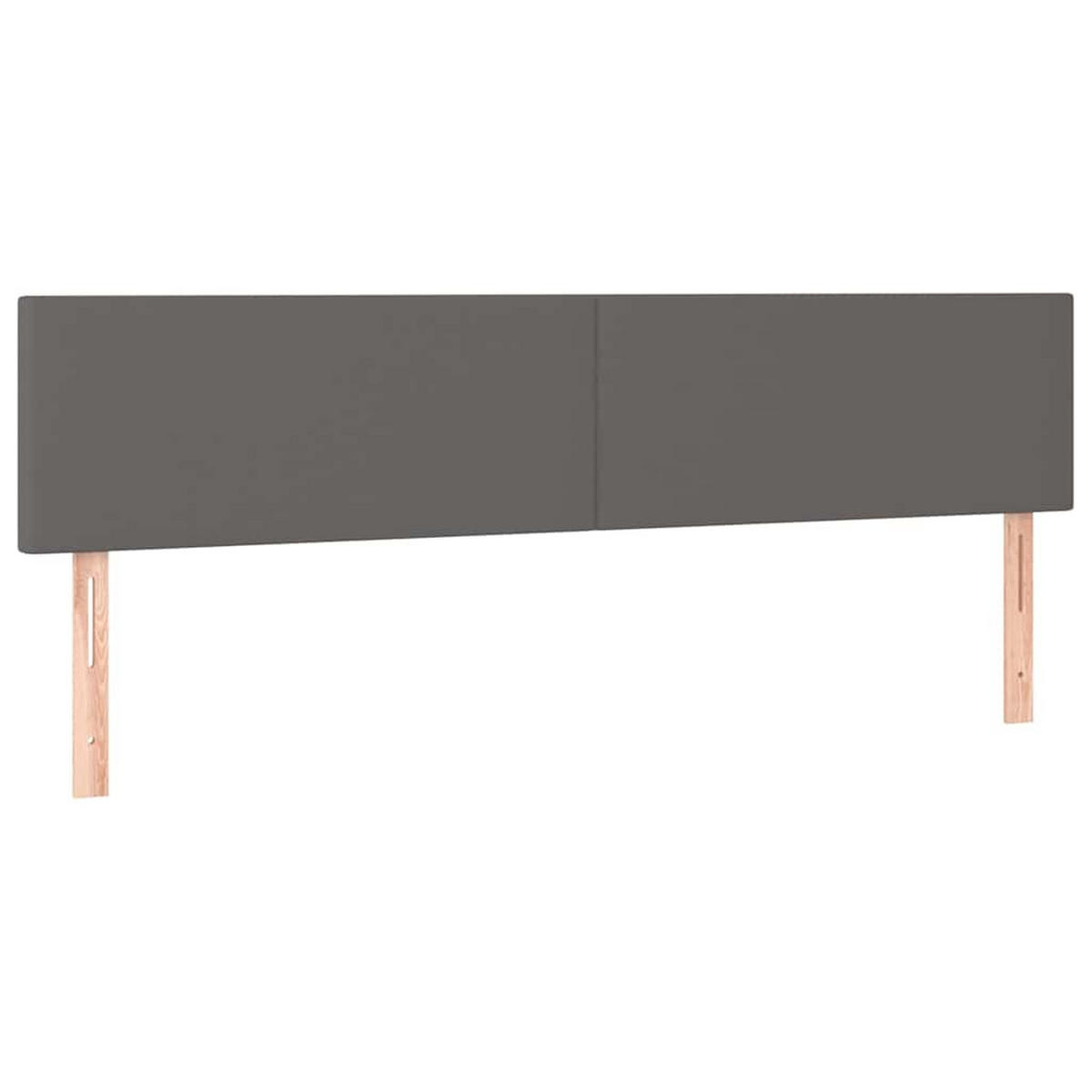 BOXSPRINGBETT 160/200 Cm Grau Kunstleder - Grau, Leder (160/203cm) - vidaXL