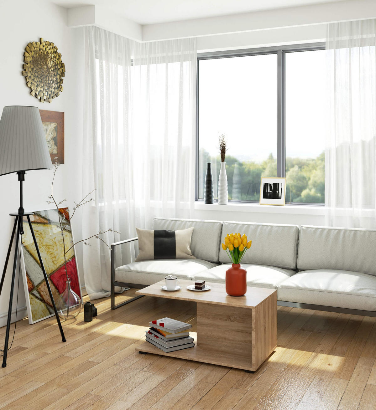 COUCHTISCH Eiche Sonoma 45/90/50 - Sonoma Eiche, Holzwerkstoff (50/90/45cm) - RAUMHIRSCH FURNITURE