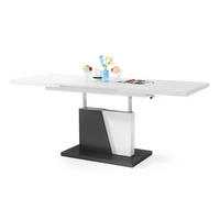 COUCHTISCH rechteckig Weiß matt - Anthrazit matt ausziehbar höhenverstellbar - Anthrazit/Weiß, Holzwerkstoff (70/120/60cm) - designimpex
