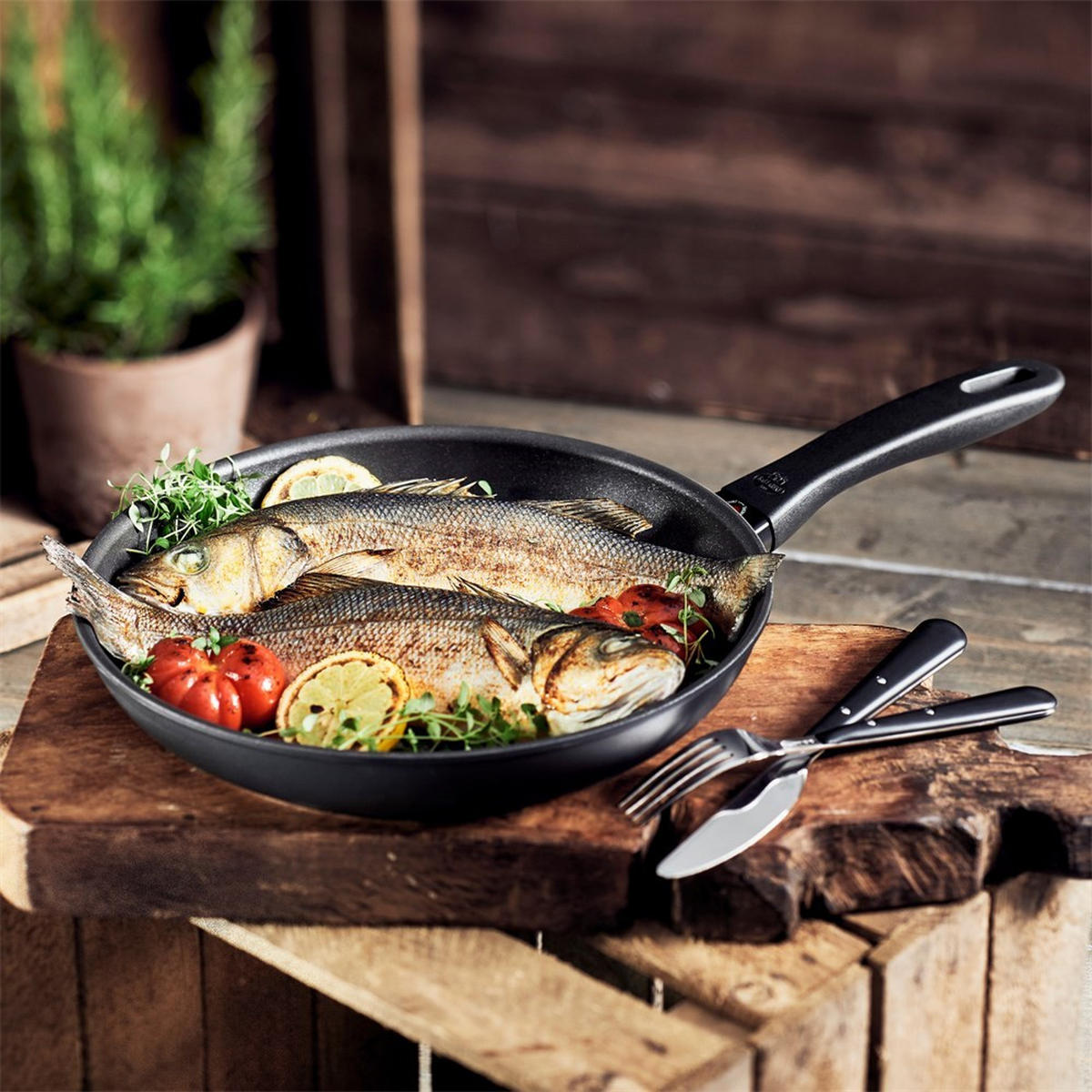 PFANNE Schwarz 32/32/5 cm 750029120 - Schwarz, Metall (32cm) - Ballarini