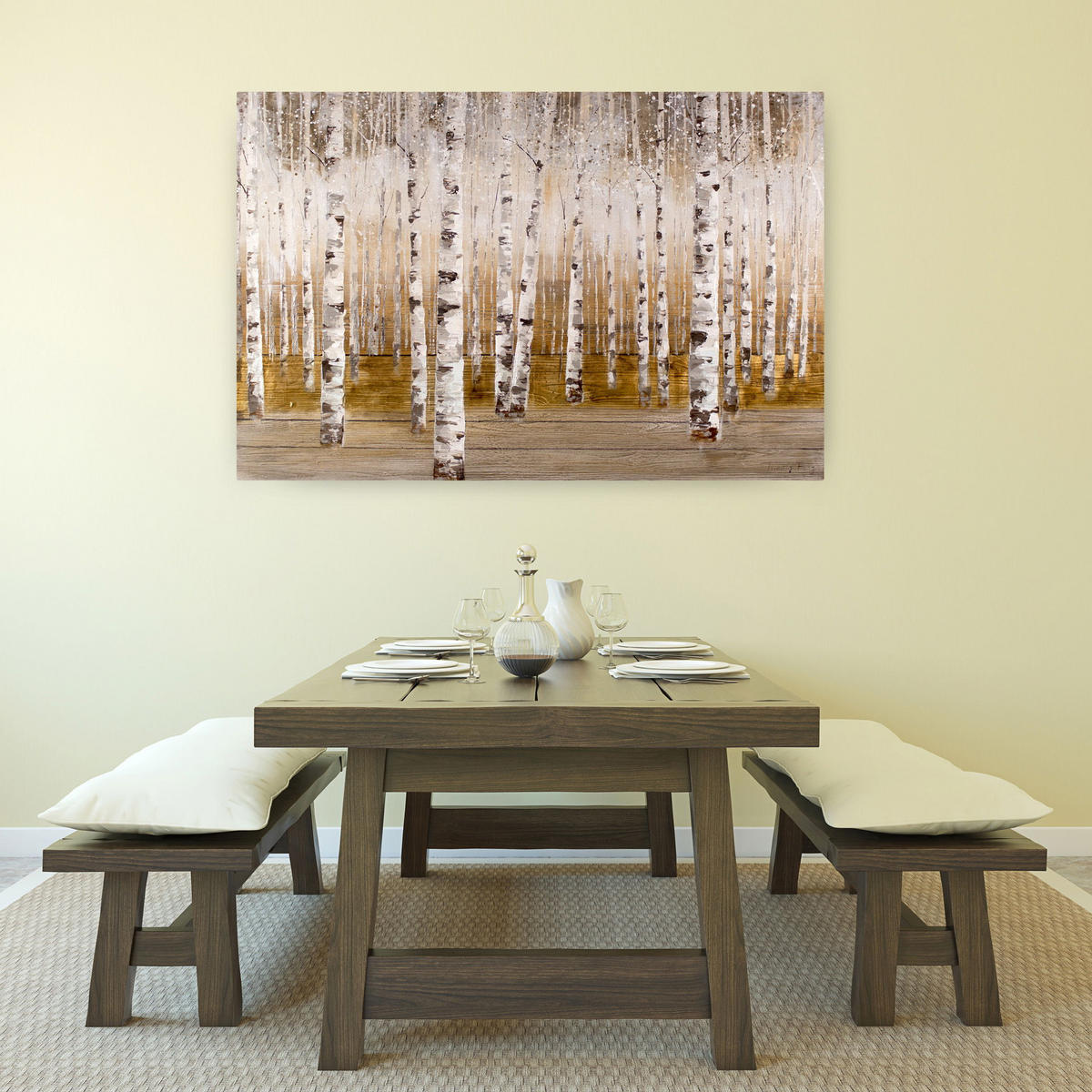 ÖLGEMÄLDE 120/80 cm - Goldfarben, Holz/Textil (2.02/80cm) - KUNSTLOFT