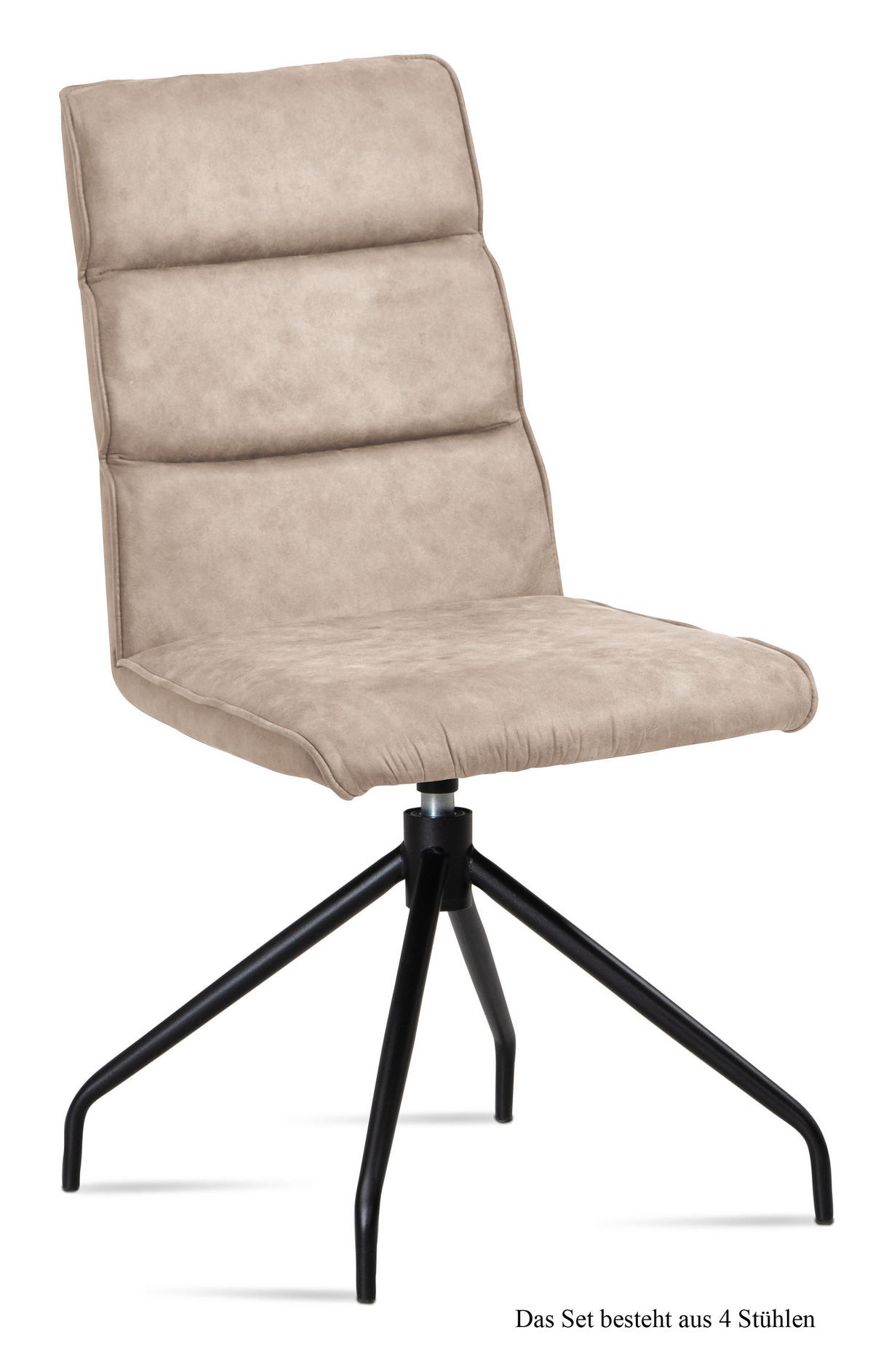 ESSZIMMERSTUHL drehbar (4er-Set) Domini 47x92x60 Schwarz/Natur - Schwarz/Naturfarben, Kunststoff (60/92/47cm) - 58aufmkessel