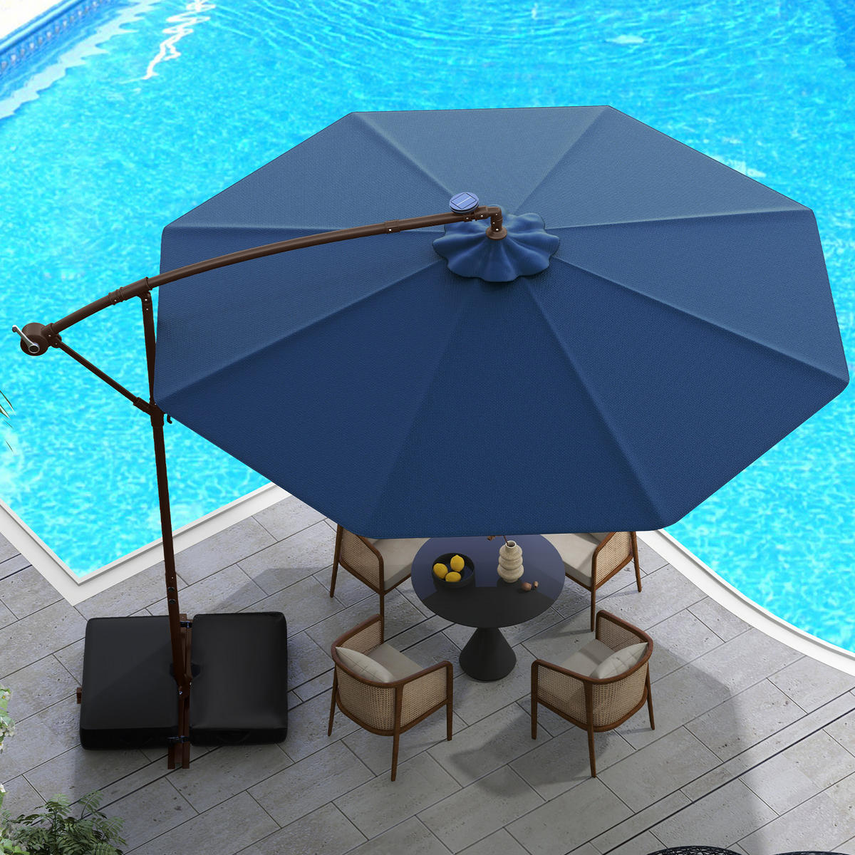 HÄNGESCHIRM Marineblau - Dunkelblau, Textil (300/300cm) - COSTWAY
