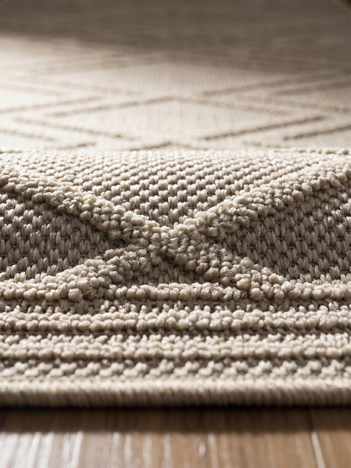 TEPPICH Outdoor IMST in Beige, im Boho-Stil, aus Polypropylen, 80 x 250 cm - Beige, Textil (250/80cm) - KADIMA DESIGN