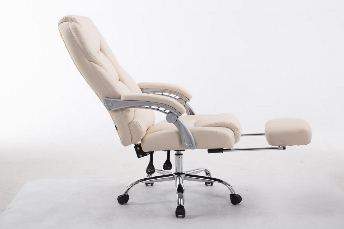 BÜROSTUHL Pacira, Kunstleder Creme - Creme, Textil/Metall (68/127/64cm) - TPFLiving
