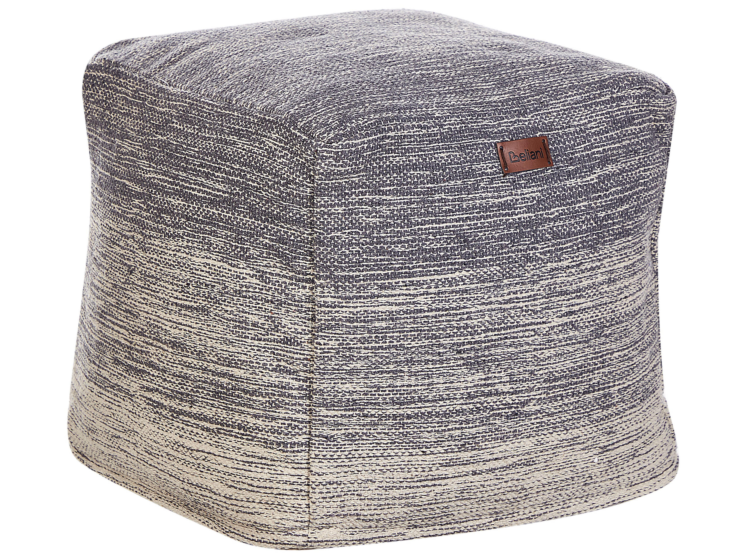 POUF Hellgrau Hirri - Beige/Hellgrau, Naturmaterialien (40/40/40cm) - Beliani