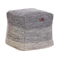 POUF Hellgrau Hirri - Beige/Hellgrau, Naturmaterialien (40/40/40cm) - Beliani