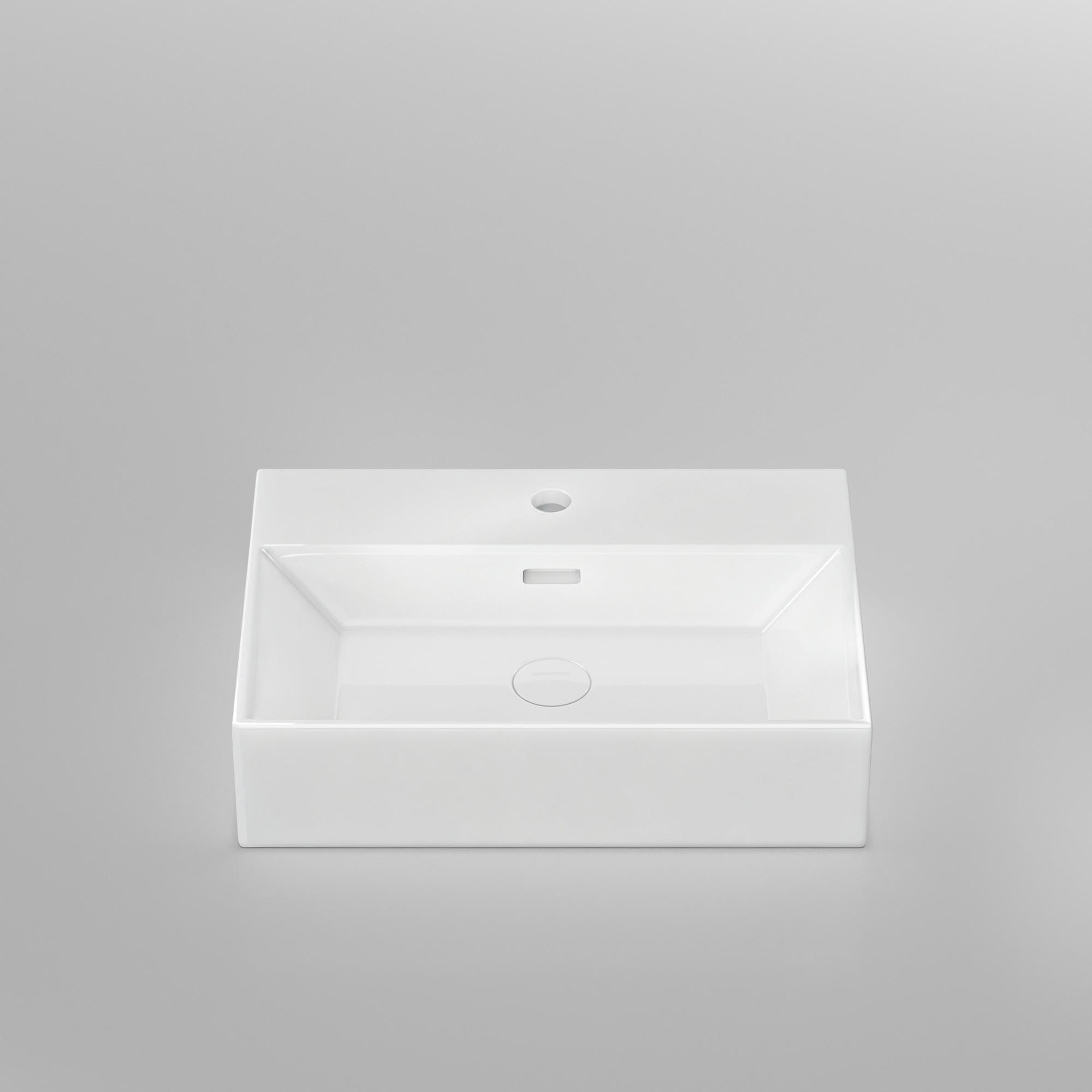 WASCHBECKEN mit Überlauf Weiß 51 / 36 / 13 cm - Weiß, Keramik (36/13/51cm) - EMKE