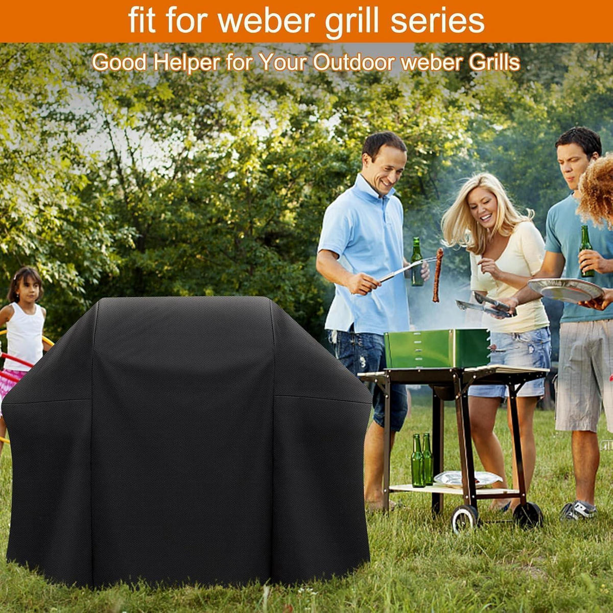 GASGRILL Abdeckung 147 x 63 x 113 cm - Schwarz, Kunststoff (113/63/147cm)