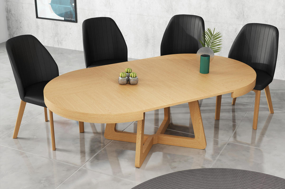 ESSTISCH SOLIS Ausziehbar 130 - 230 / 130 x 76 cm - Eichefarben, Holz (130/130/76cm) - MASSENO