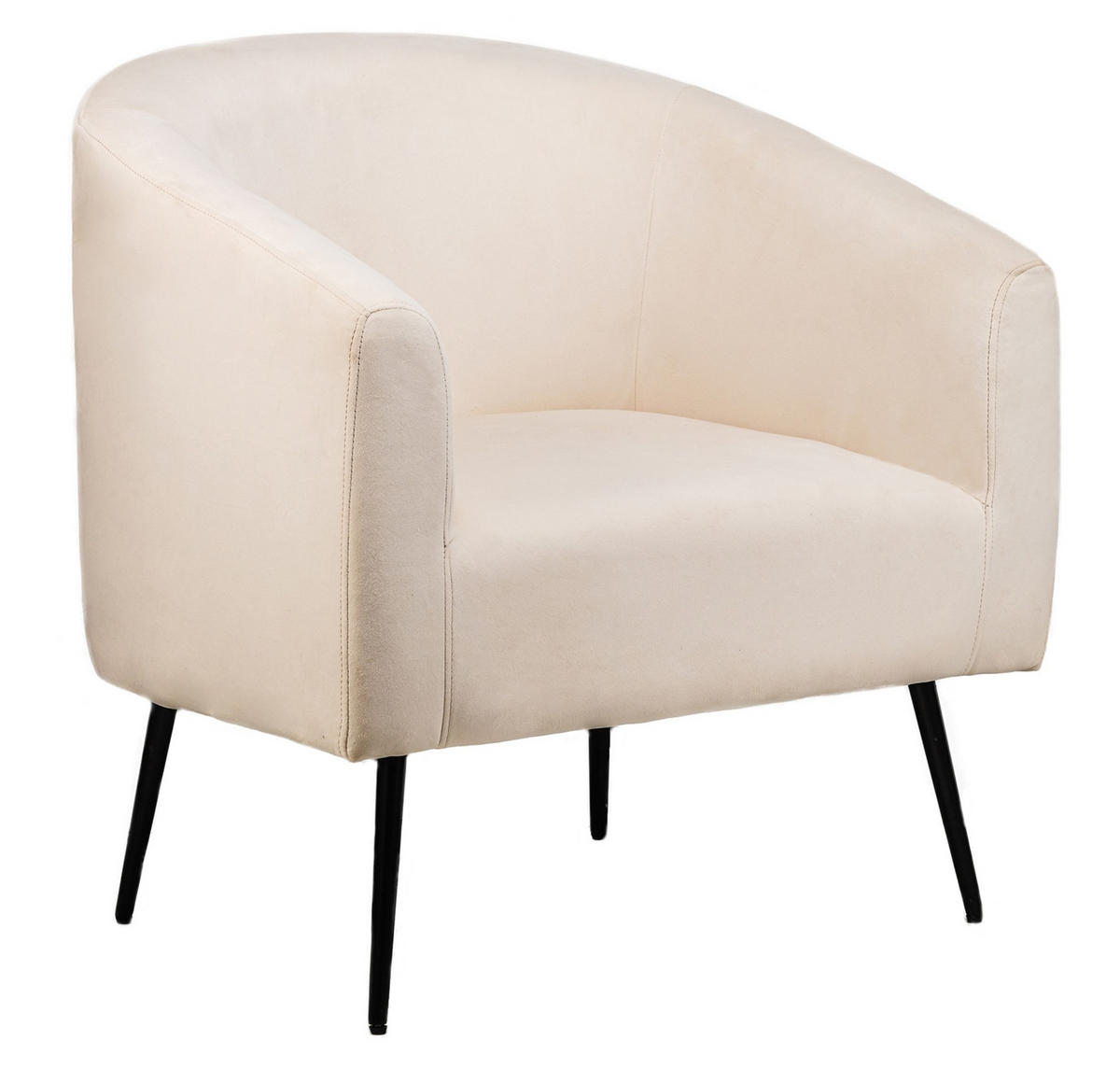 SESSEL Samt Beige - Beige, Textil (75/76/65cm) - Nordlys