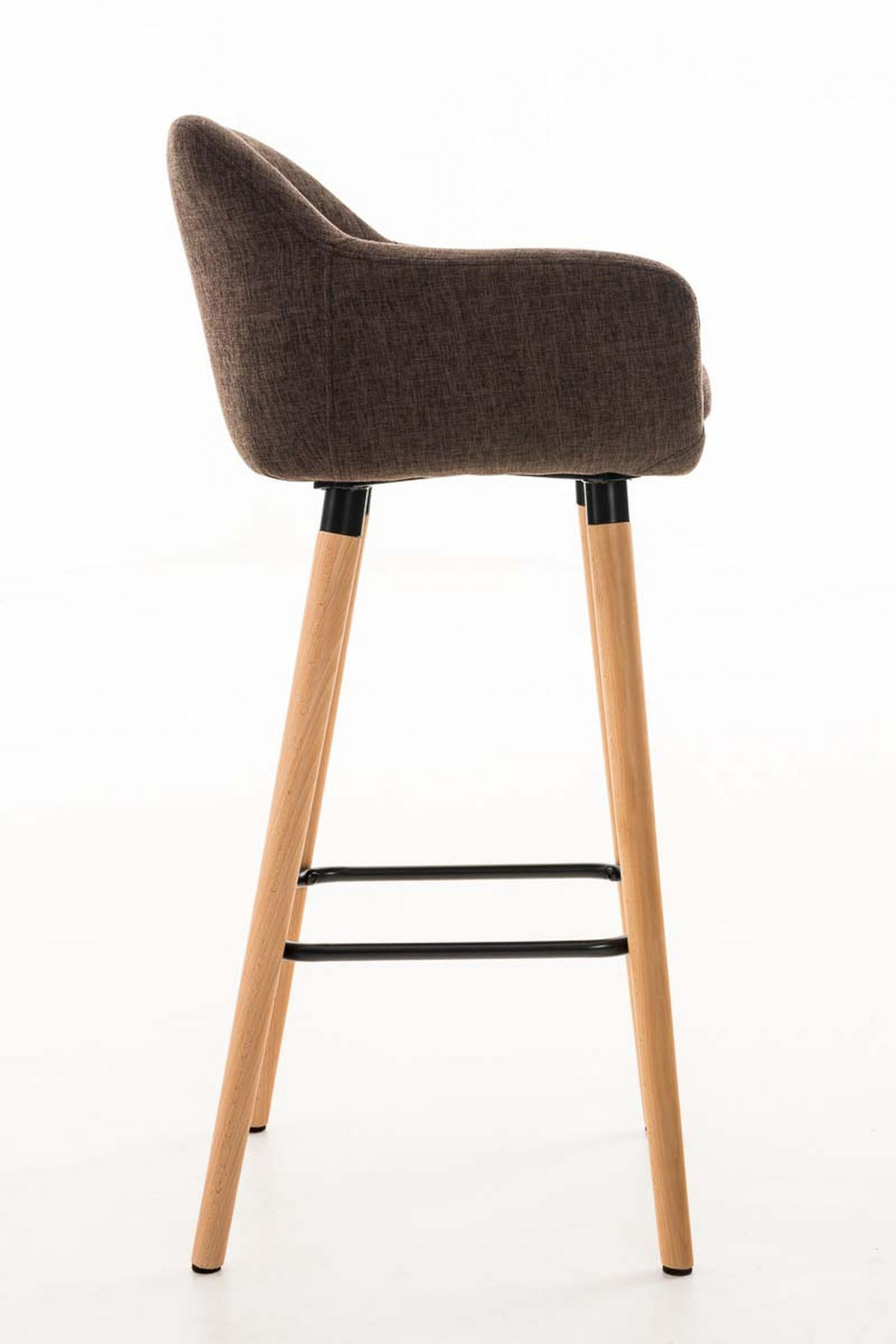 BARHOCKER Grande, 2er Set, Gestell Holz, Stoff Braun - Braun, Holz/Textil (55/99/46cm) - TPFLiving