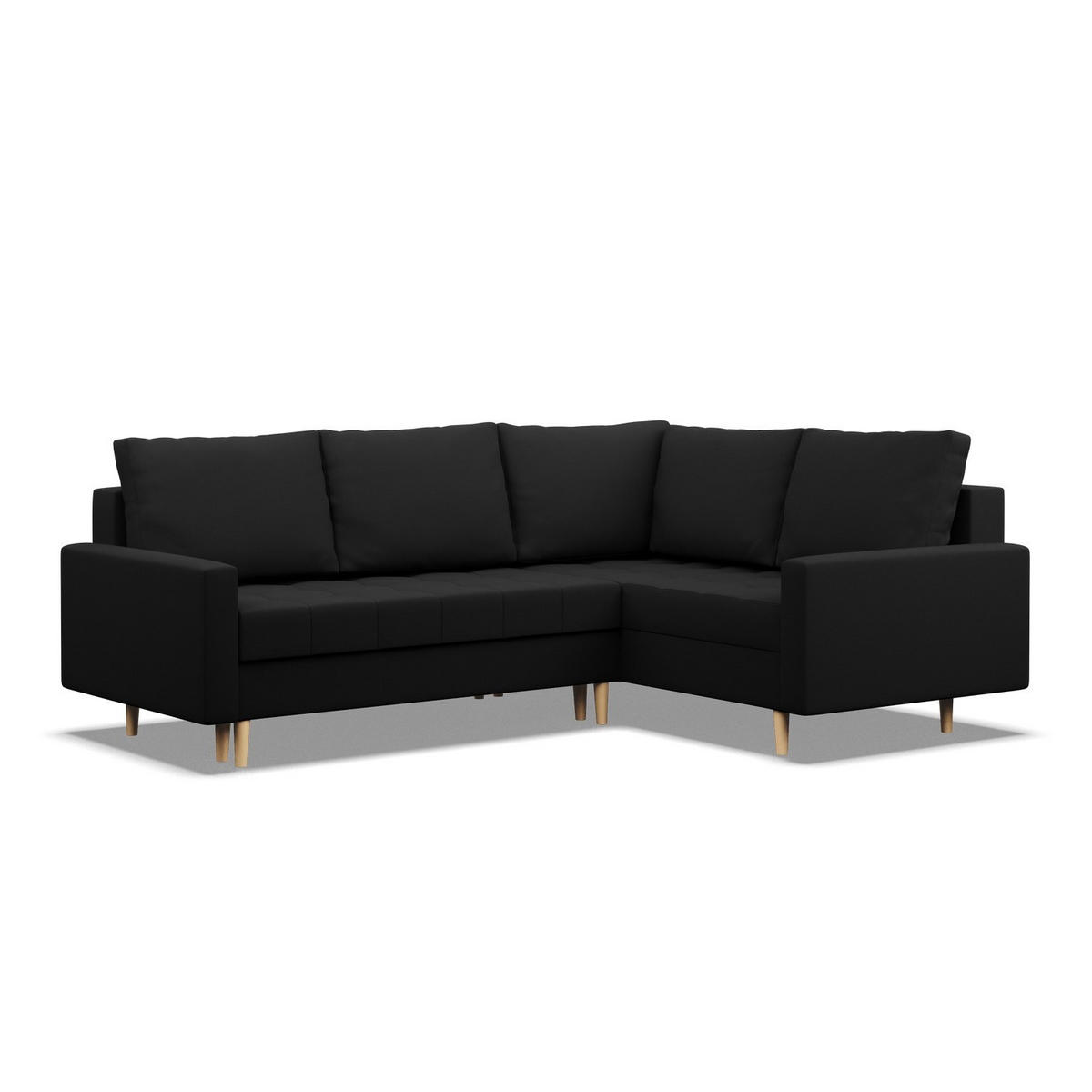 ECKSOFA RECHTS MIT SCHLAFFUNKTION ELMA, Schwarz - Schwarz, Textil (223/172cm) - Mebligo