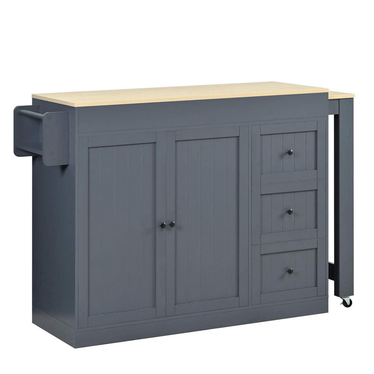 KÜCHENINSEL mit ausziehbarer Arbeitsplatte 112-186,8 x 45 x 93 cm MDF Grau - Grau, Holz (45/93/130cm) - Beauniv