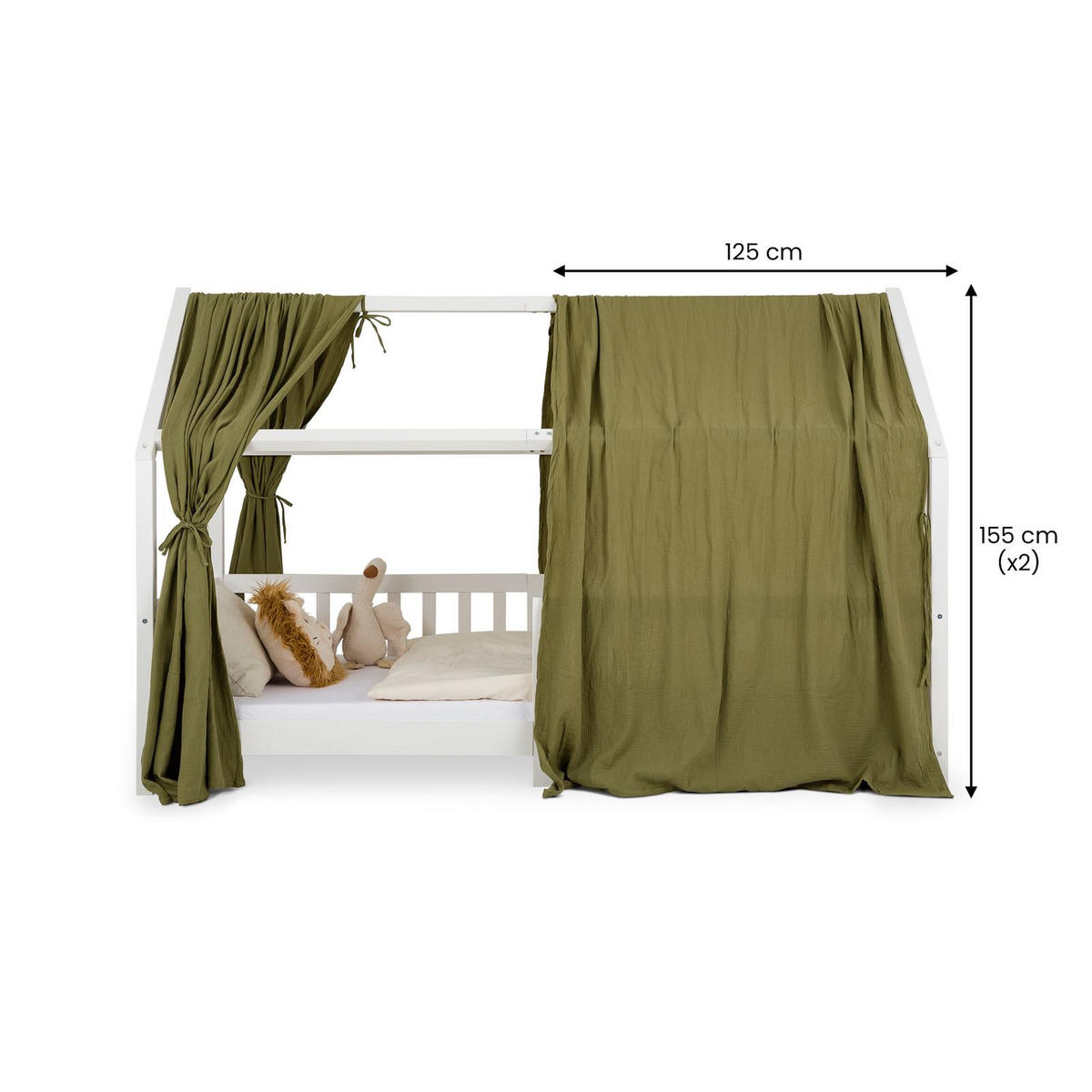 HAUSBETT-HIMMEL NENA grün - Grün, Textil - IDIMEX