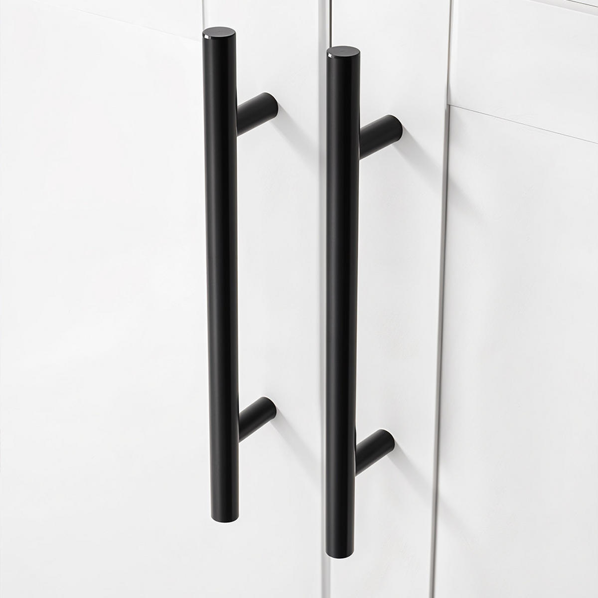 MÖBELGRIFFE 10er-Set aus rostfreiem Edelstahl black Vielseitig einsetzbar Einfache Montage Angenehme Haptik Pflegeleicht 250 mm - Schwarz, Metall (25/1/16cm) - Livingandhome