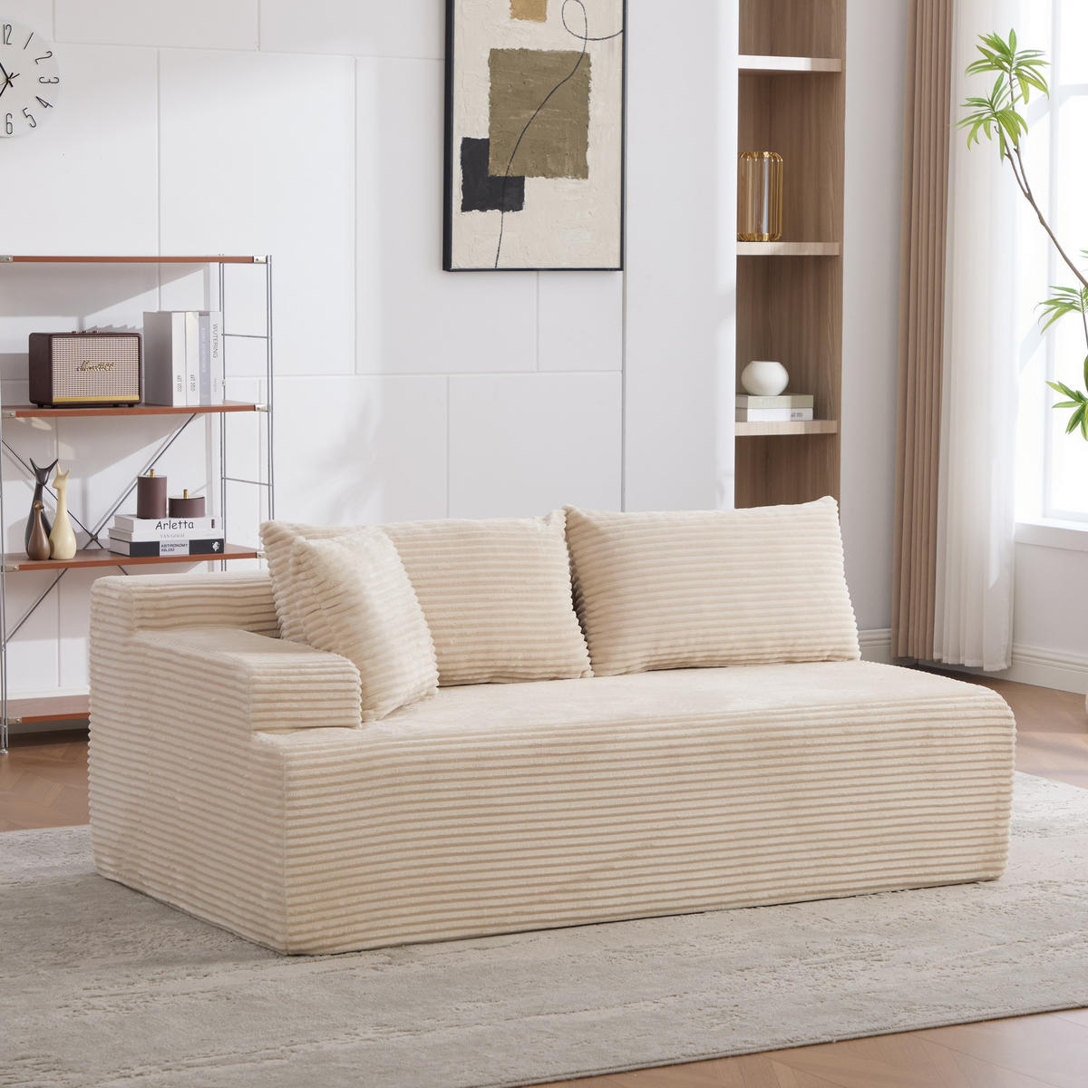 SOFAELEMENT 172/99/74.5 cm Beige Chenillestoff - Beige, Textil (99/74.5/172cm) - Oxeza