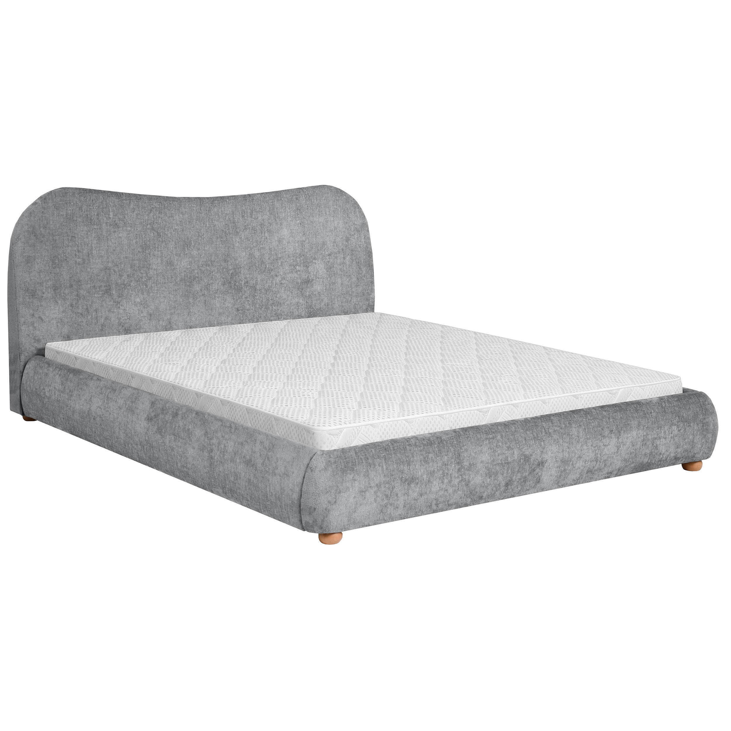 ČALOUNĚNÁ POSTEL Sonho, dvoulůžko 160x200 cm s pěnovou matrací 10 cm, žinylková látka, šedá - šedá, textil (160/200cm) - Beautysofa