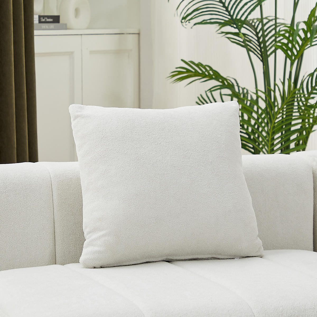 SITZGARNITUR Geschwungen modular 6-Sitzer mit 2 Kissen, DE-42718, Beige - Beige, Textil (444.5/73.6/83.5cm) - ComfortXL