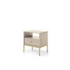 NACHTISCH - Bettisch Melody MS54 Beige + Gold - Beige/Goldfarben, Holzwerkstoff (54/56/39cm) - Möblo