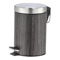 BADEZIMMERKORB Müllbehälter - Walnuss 3 l 17/17/25 cm - Braun, Metall (17/25/17cm) - ZELLER