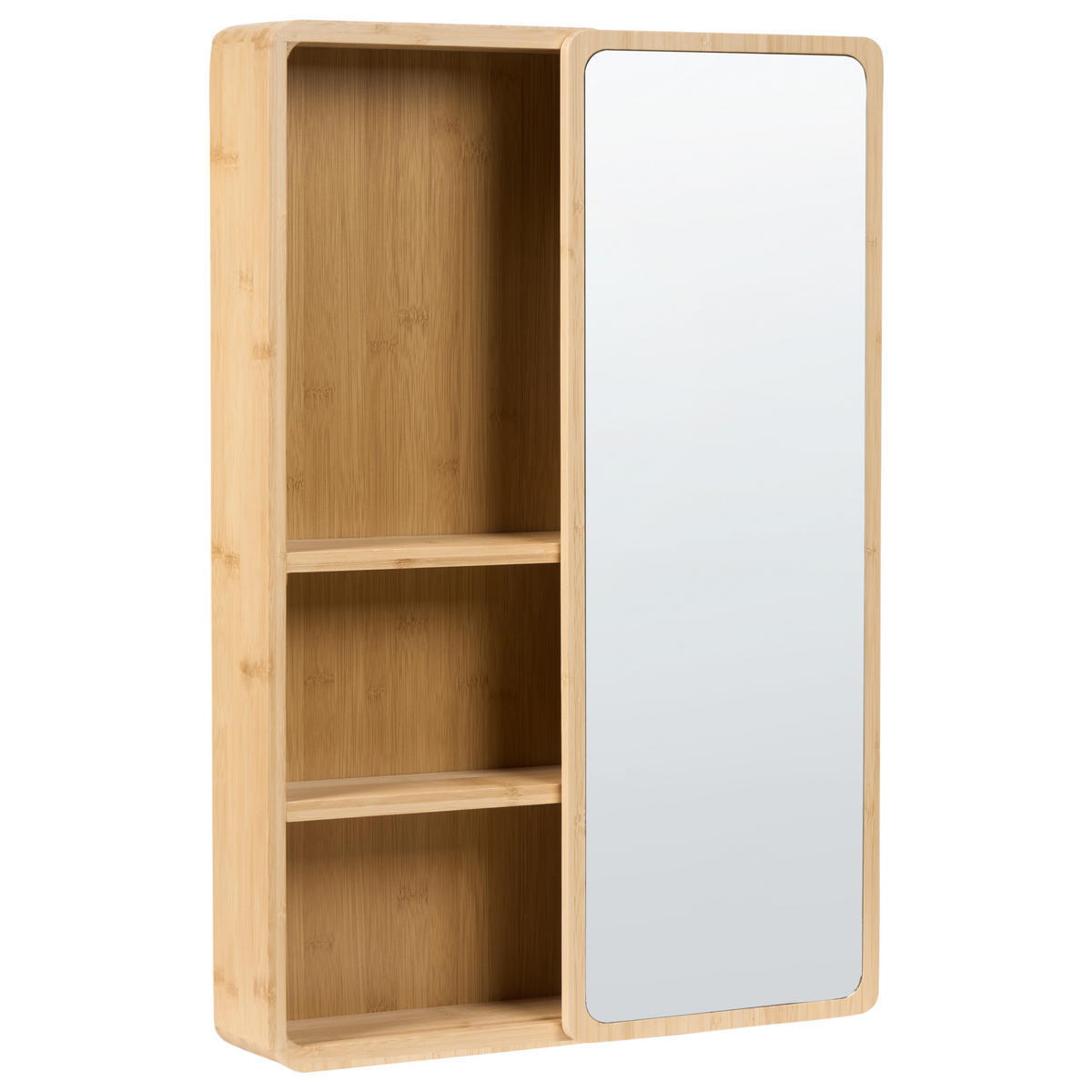 KOUPELNOVÁ ZRCADLOVÁ SKŘÍŇKA 41/61 cm Světle hnědá Guatavita - hnědá/světle hnědá, dřevo (41/61/9cm) - Beliani