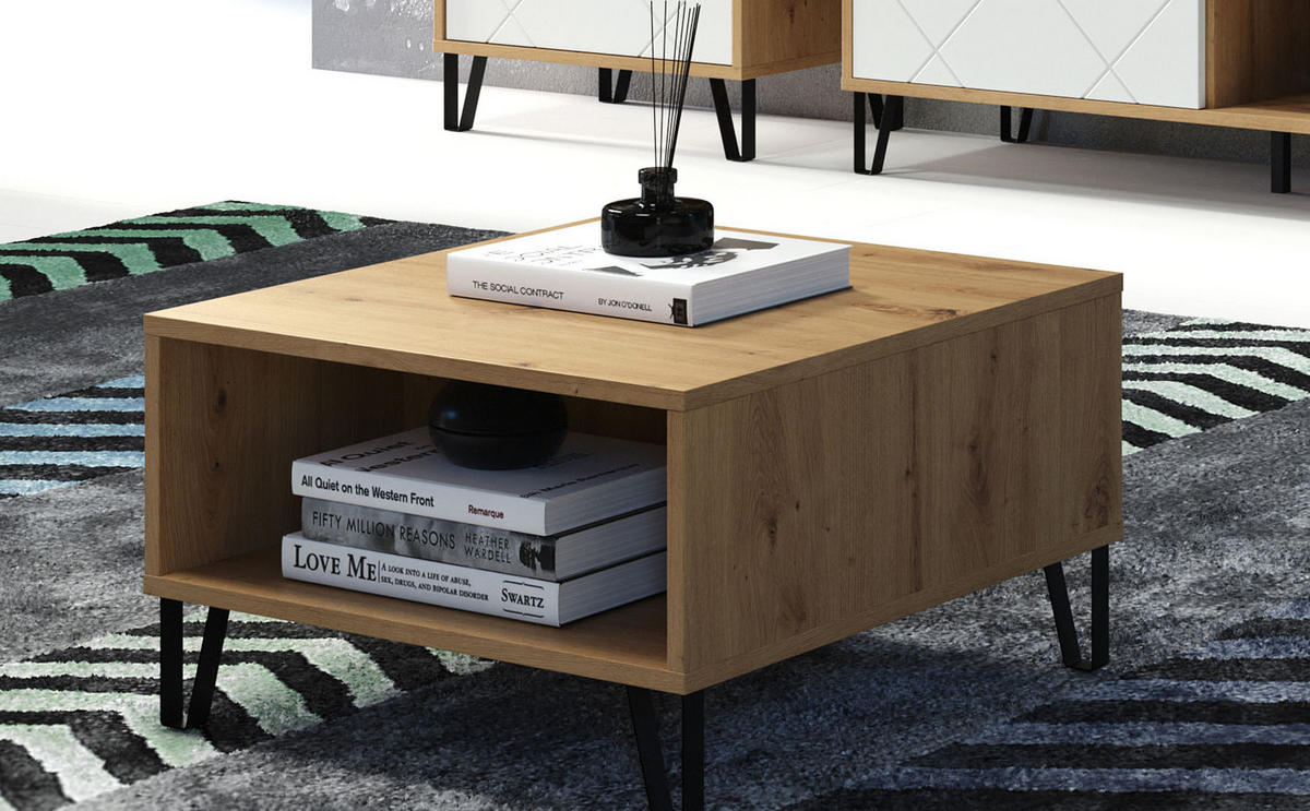 COUCHTISCH Universal Eiche Dekor - Eichefarben, Holzwerkstoff/Textil (60/60/37cm) - ebuy24