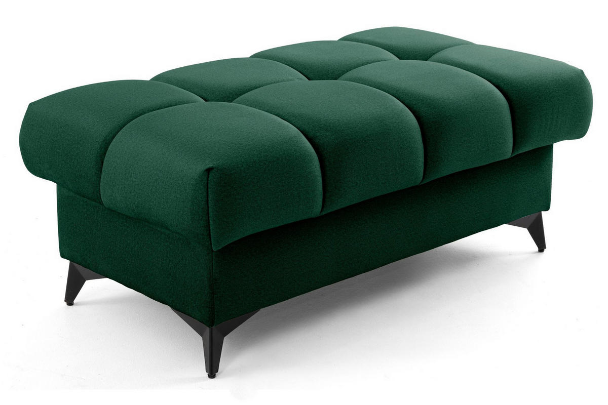 POUF PUDDING 110 x 60 cm Velours Grün - Schwarz/Grün, Holz/Textil (110/43/60cm) - Muffo