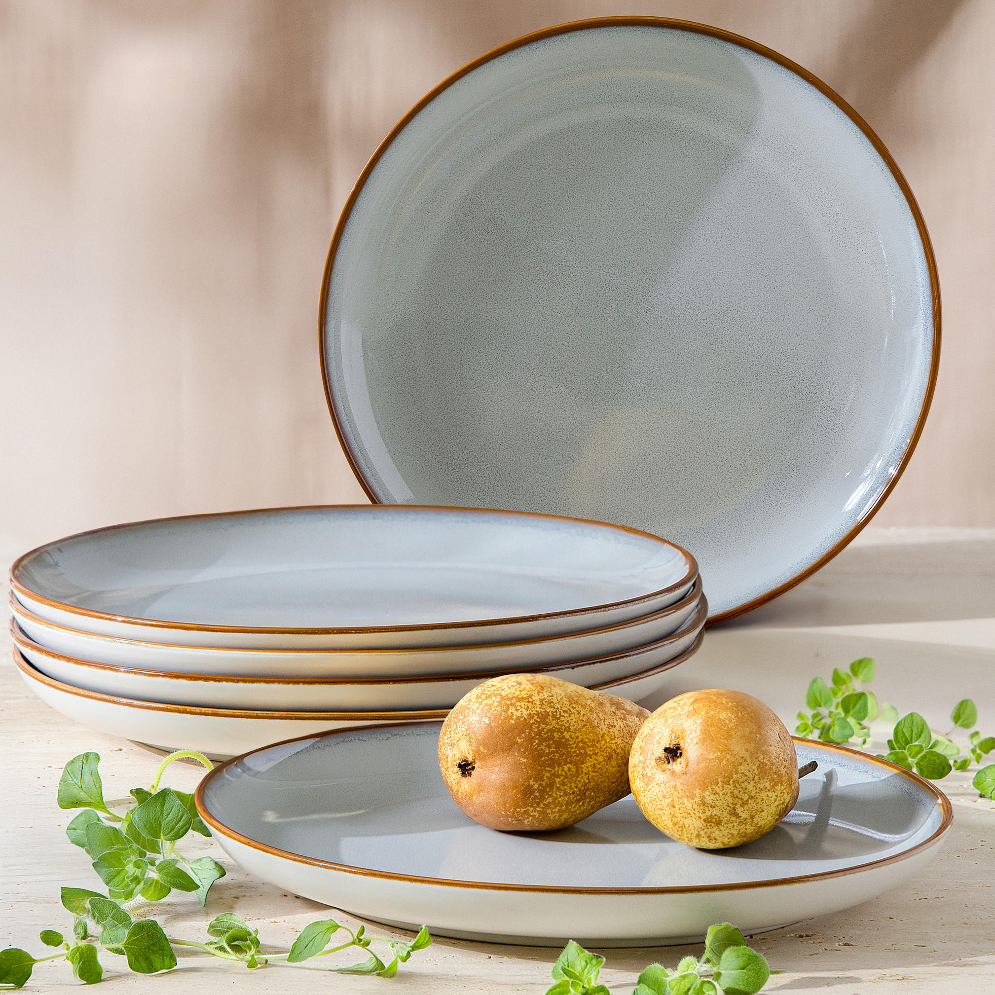 TELLER-SET Speisetellerset PORTOFINO 6-tlg - Blaugrau, Keramik (27cm) - Ritzenhoff Breker