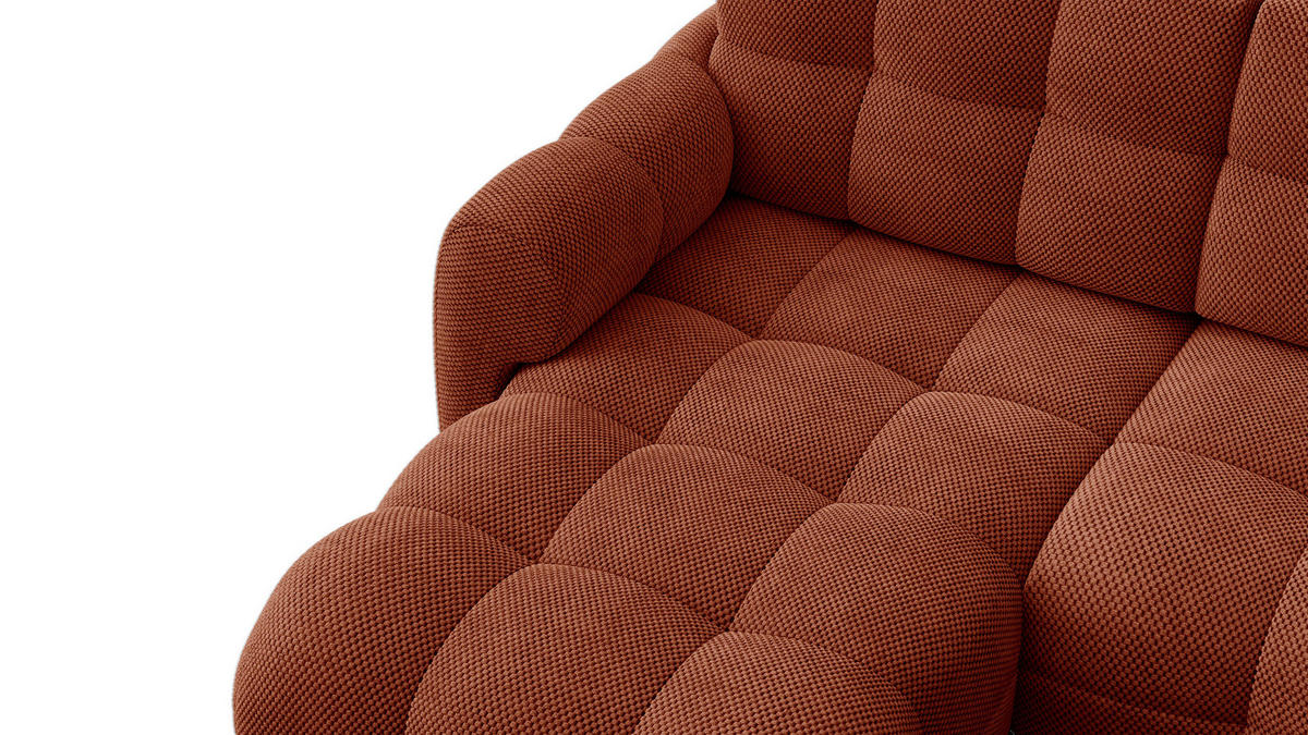 ECKSOFA MELLOW 4-Sitzer, dunkelorange - Dunkelorange/Schwarz, Holz/Textil (262/156cm) - Courtois Laville