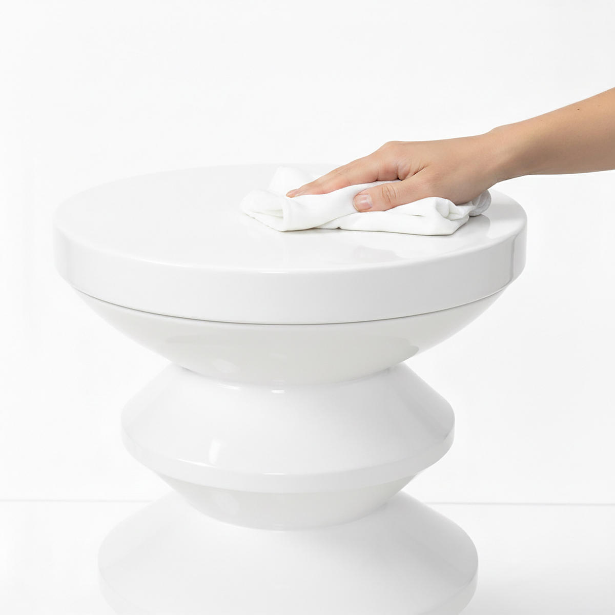 BEISTELLTISCH - Weiß, Metall (35/35/46cm) - Relaxdays