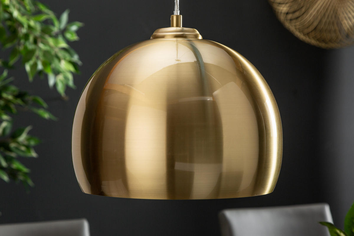 HÄNGELEUCHTE GOLDEN BALL Metall Gold 30 cm - Goldfarben, Metall (30/30/22cm) - riess-ambiente