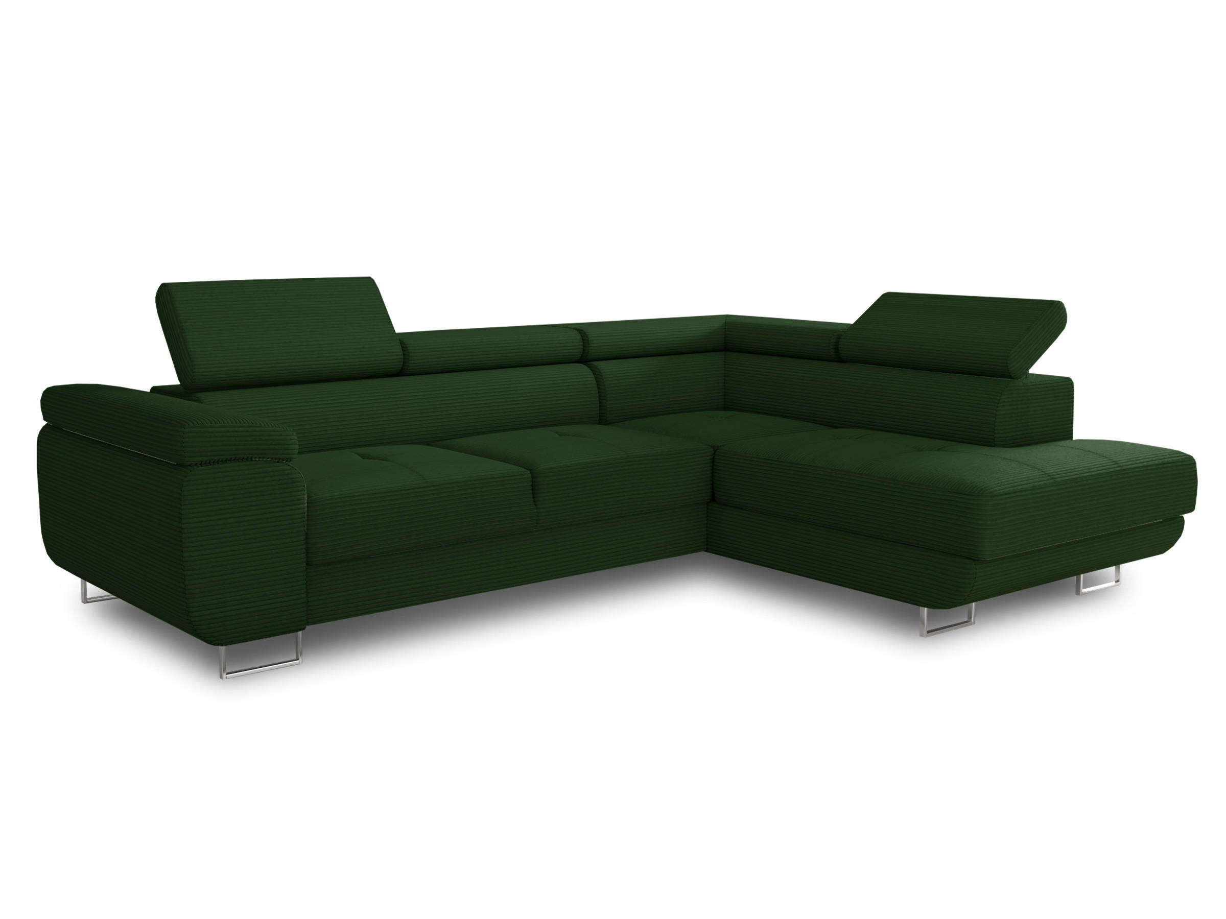 ECKSOFA Caris Cord, Seite: Rechts - Grün, Holz/Textil (273/203cm) - Sofnet