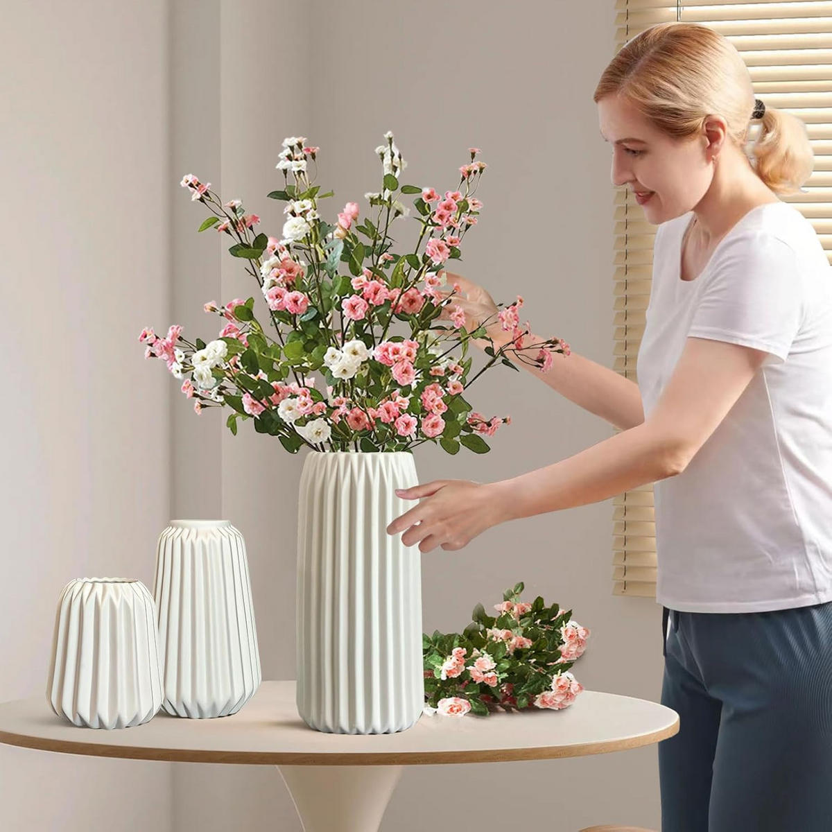 VASE Keramik - Weiß, Keramik (24.5cm) - LIBRATON