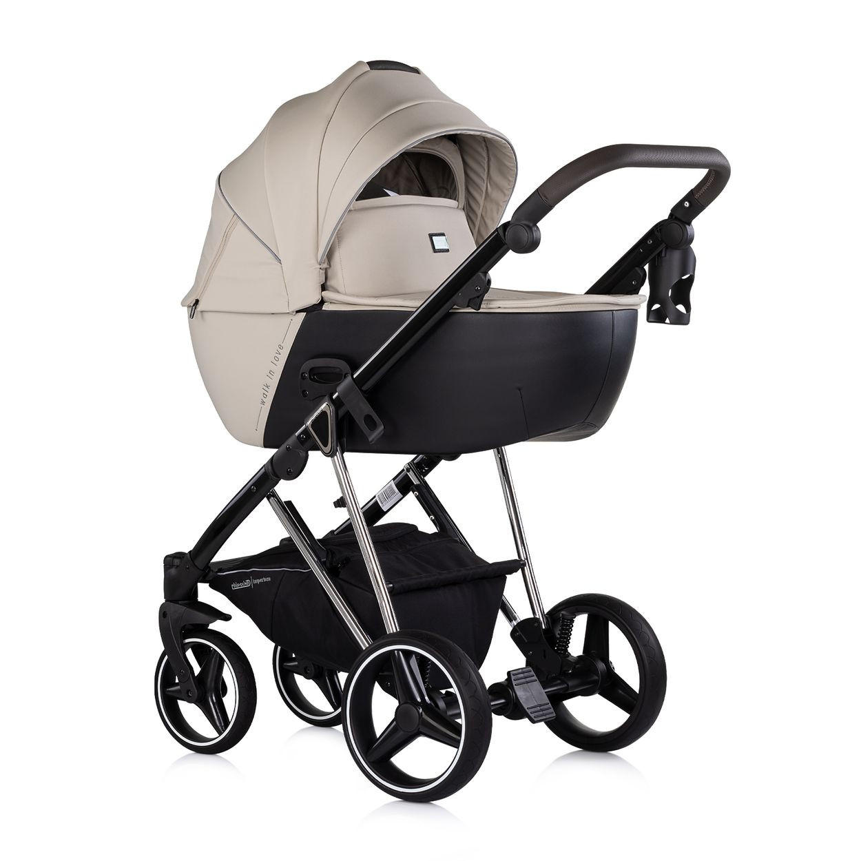 KOMBIKINDERWAGEN 3in1 Imperium beige Babyschale Babywanne Tasche Korb Gurt - Beige, Metall (98/59/110cm) - Chipolino