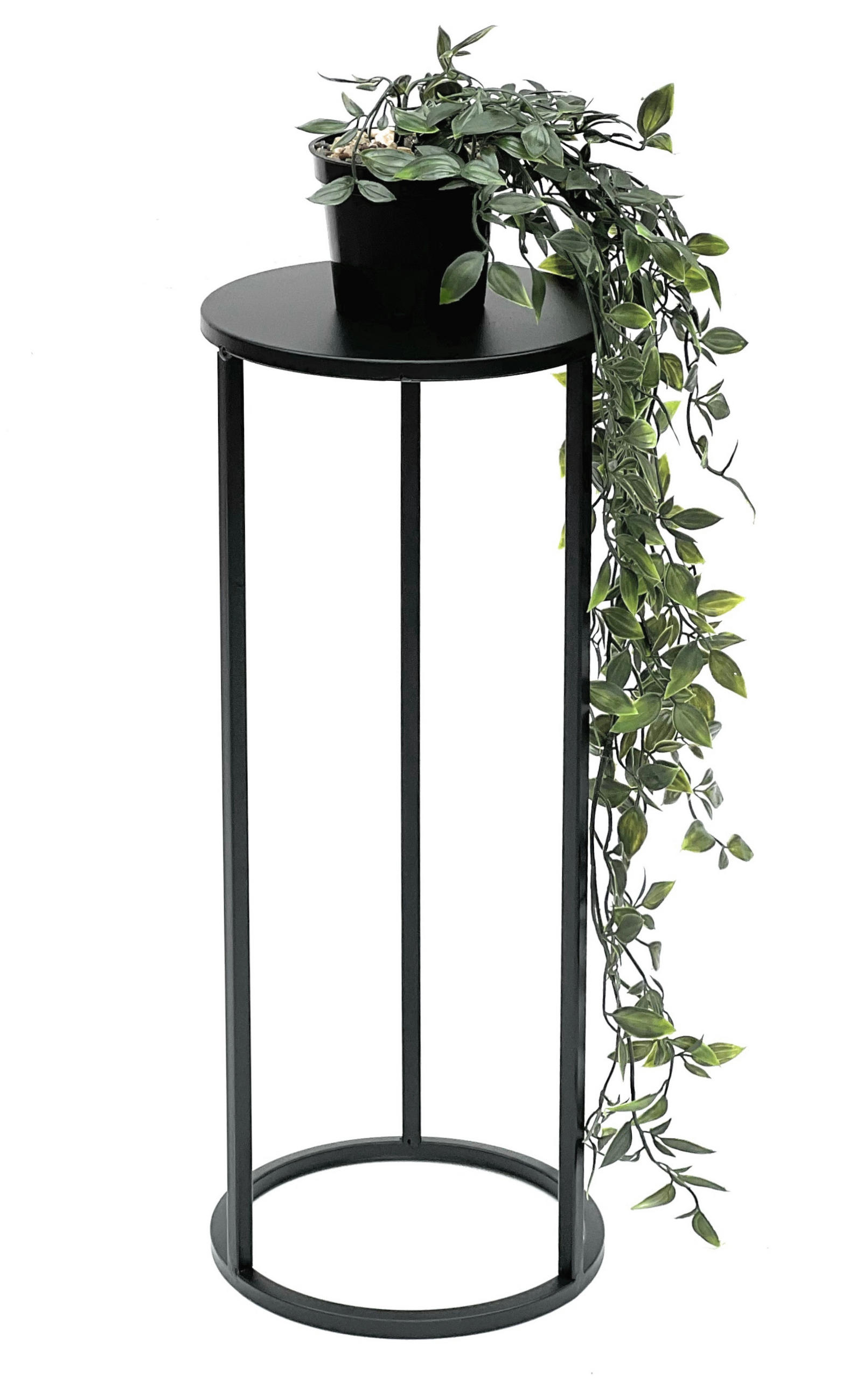 BLUMENHOCKER Metall Schwarz Rund 50 cm 96316 S - Schwarz, Metall (20/50/20cm) - DanDiBo