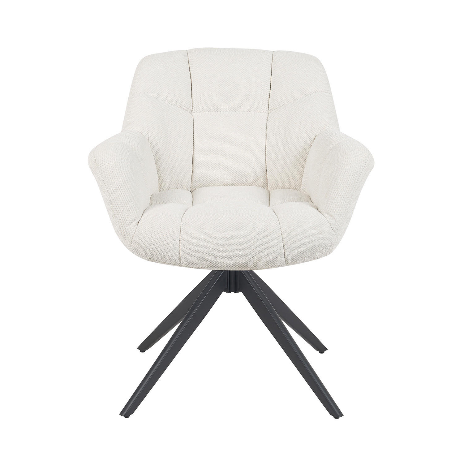 DREHSTUHL Mika-Mila - Creme/Schwarz, Textil/Metall (65/81/66cm) - DUBI Möbel