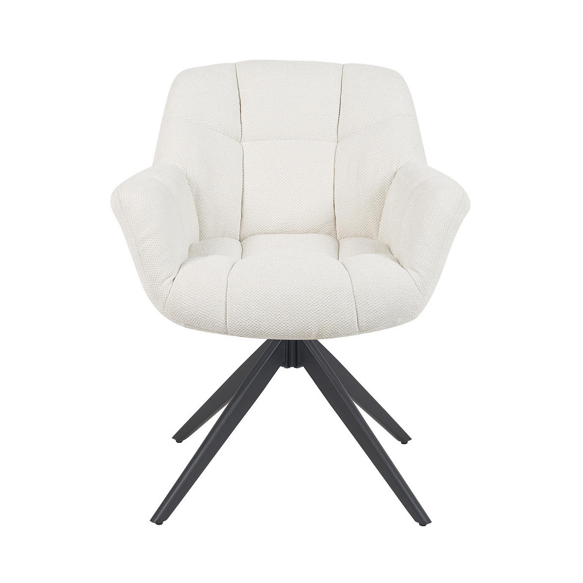 DREHSTUHL Mika-Mila - Creme/Schwarz, Textil/Metall (65/81/66cm) - DUBI Möbel