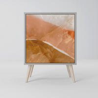 SIDEBOARD SANDHILLS SPLENDOUR, Grau, 57,5x42x77,5 cm, Schräge Buchenholzfüße - Buchefarben/Multicolor, Holzwerkstoff/Buchenholz (57.5/77.5/42cm) - SpaceRebels