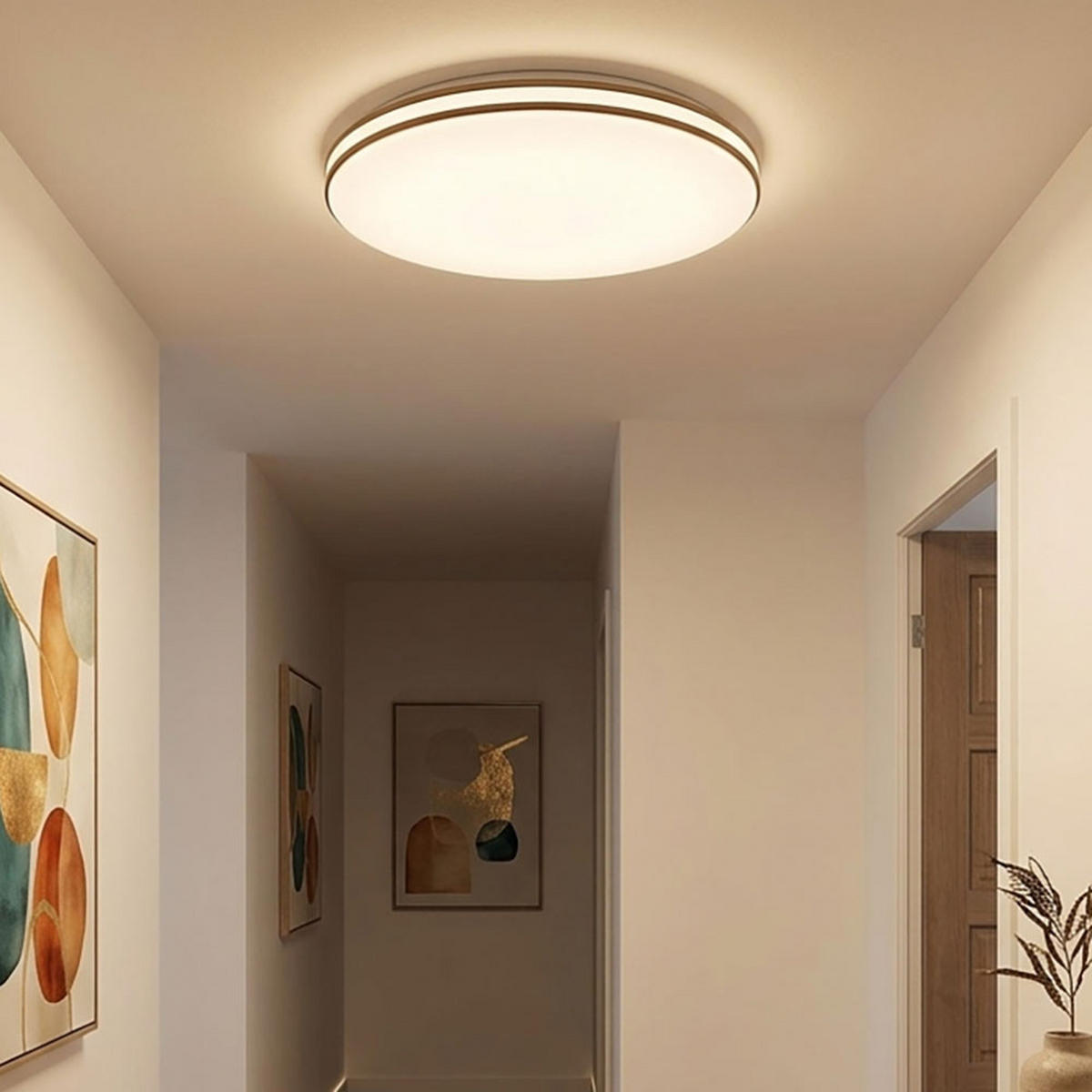 LED DECKENLEUCHTE Metall Weiß Opal - Weiß, Metall (37/37/8cm) - Globo Lighting