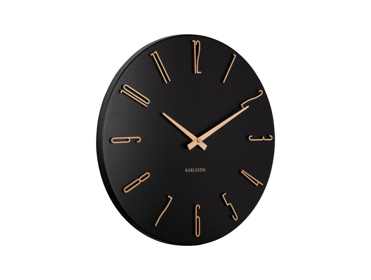 WANDUHR Esmerado Schwarz 2.1/40/40 cm - Schwarz, Metall (40/40/2.1cm) - Karlsson