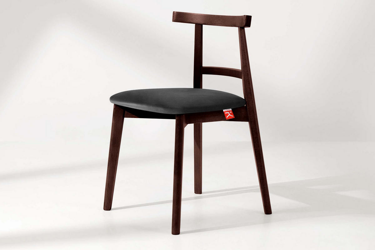 ESSTISCHSTÜHLE LILIO 2 St Vintage, Graphit / Mahagoni - Dunkelgrau, Holz/Textil (47/76/45cm) - KONSIMO®